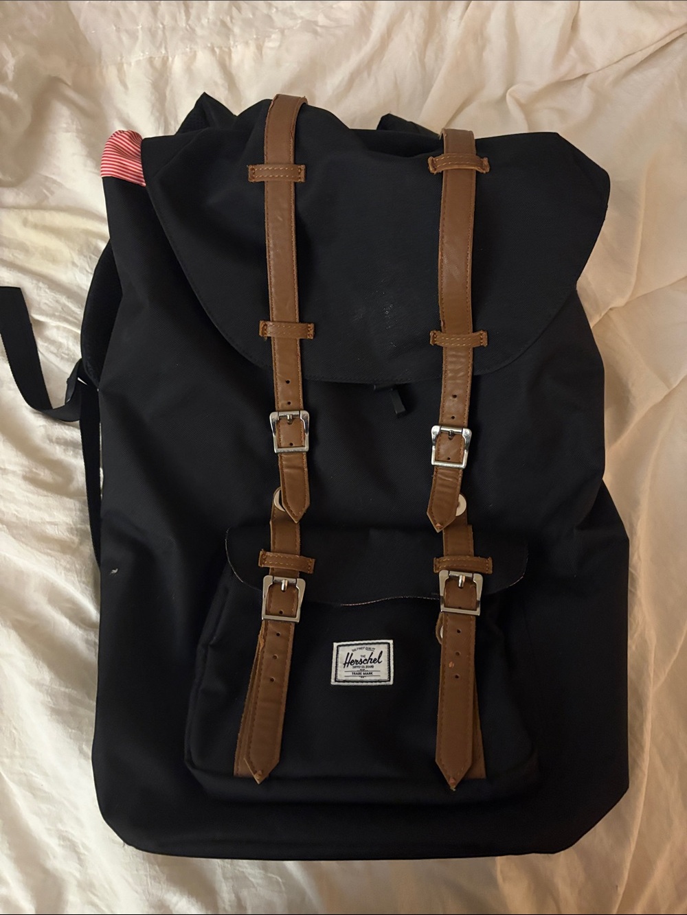 Herschel Supply Company Black Backpack with Brown Straps